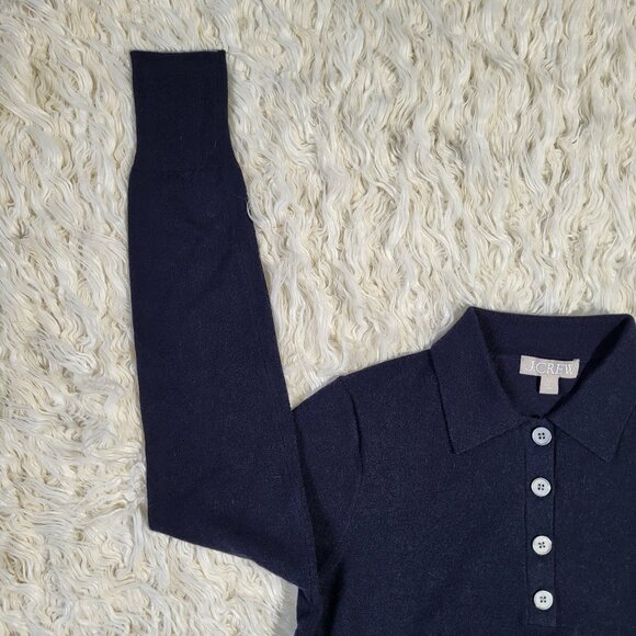 J.Crew Featherweight Cashmere-Blend Long-Sleeve Polo Shirt - Picture 4 of 9